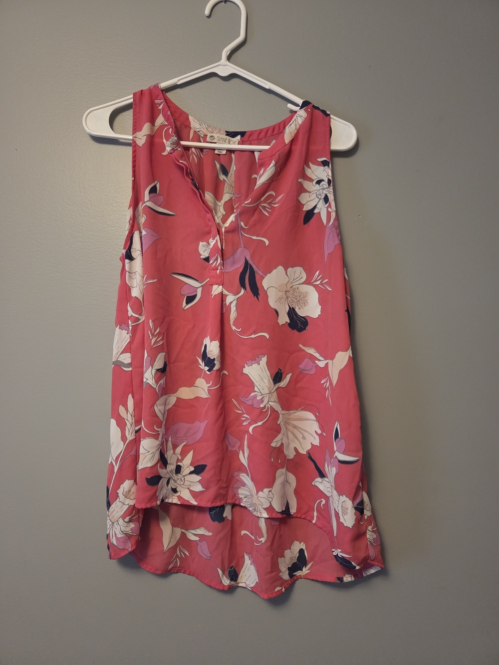 Women's Pink Floral Sleeveless Camisole Tank Top